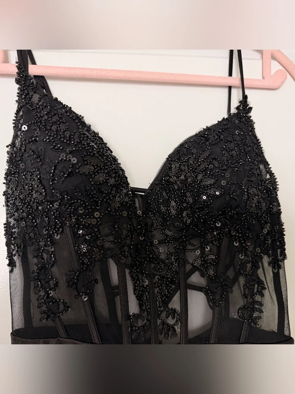 Windsor Black Sequin Corset Formal Dress - Picture 3 of 7